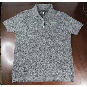 Naf Naf Paris Grey Marl Knit Polo Shirt Short Sleeve Kids T1 US 6-9